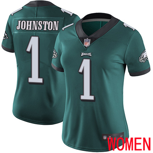 Women Philadelphia Eagles #1 Cameron Johnston Midnight Green Team Color Vapor Untouchable NFL Jersey